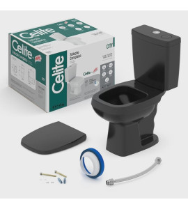 Kit Vaso Sanitário com Caixa Acoplada Smart Clean Harpic e Assento Soft Close City Celite