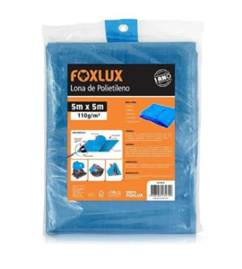 Lona de Polietileno 5x5 Metros Azul Foxlux