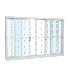 Janela de Aço Prátika 120x150 4 Folhas 2212212-6 Sasazaki